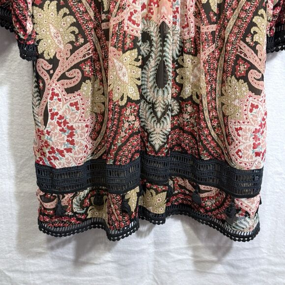 Anthropologie Ranna Gill Joss Kimono Dress Mini Paisley Boho Festival Size 4 - Picture 7 of 14
